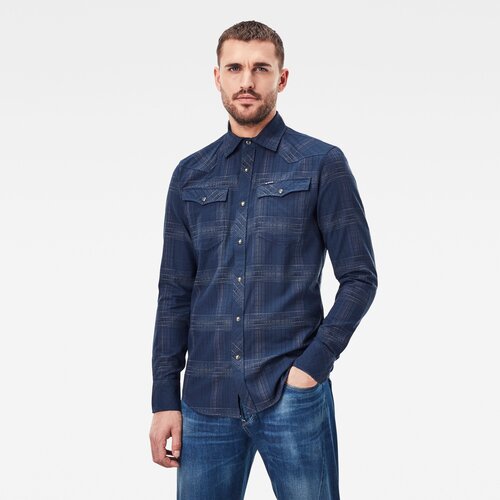 G-star Shirt - 3301 slim shirt l\s dark blue Slike