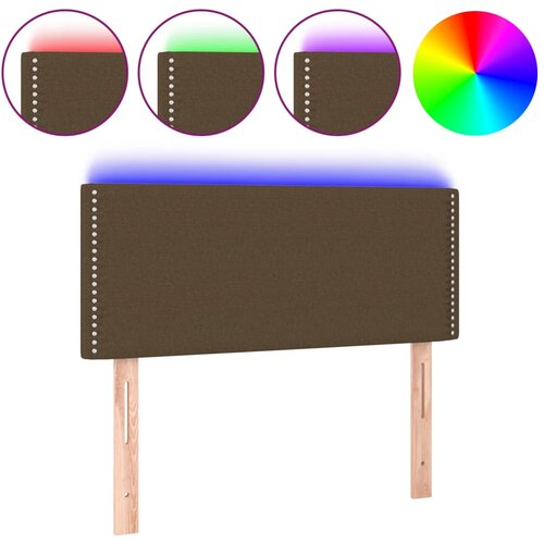 Maison Chic led posteljno vzglavje - vzglavna omarica - nočna omarica temno rjavo 90x5x78/88 cm blago, (21712270) Slike
