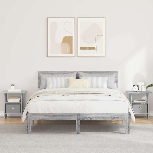  Nočna omarica 2 pcs Siva Sonoma 41 x 40 x 45 cm Konstruiran les, (5000233554) Cene