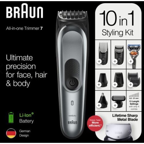 Braun Trimer za kosu i bradu MGK7221 BLK/MTGREY + RZR 504812 Cene