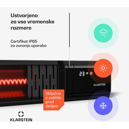 Klarstein phantom infracrvena zidna grijalica | 2000 w | 15 m&amp;sup2; | snažna i tanka | 84 cm x 10 cm Slike