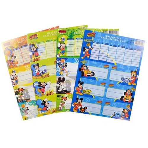 Best Buy literacy 210, nalepnice za sveske sa rasporedom časova, Mickey Mouse Slike