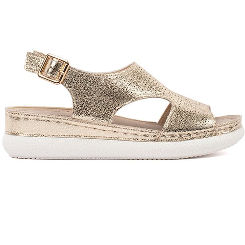 GOODIN Golden sandals on a light platform Cijene