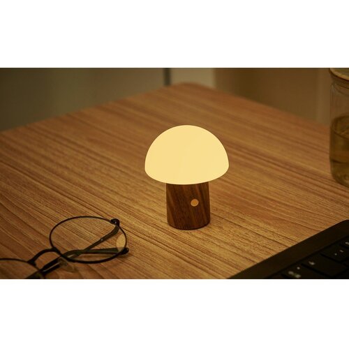 Gingko LED namizna svetilka v beli in temni naravni barvi (vi&amp;scaron;ina 7 cm) Alice Mushroom &amp;ndash; Slike