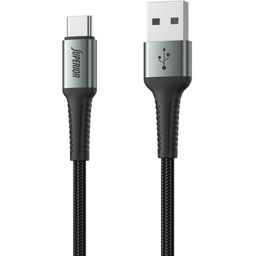  KABL USB SUPERIOR SU-K108 PLATNENI 27W 3A SA USB-A NA USB-C 2M CRNI *SR NOVO+ Slike