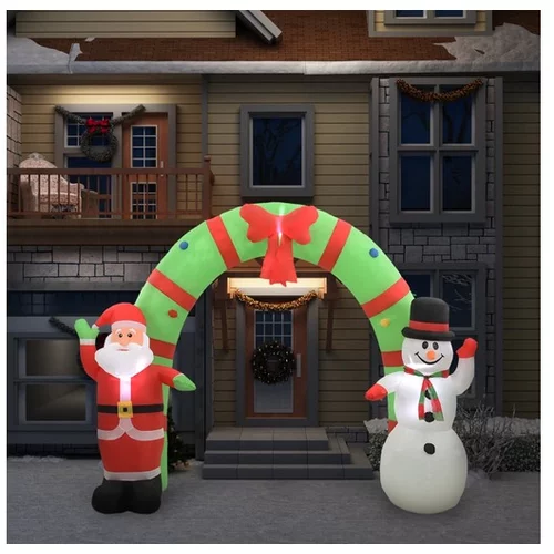  Napihljiva božična dekoracija Božiček in snežak obok LED 223 cm
