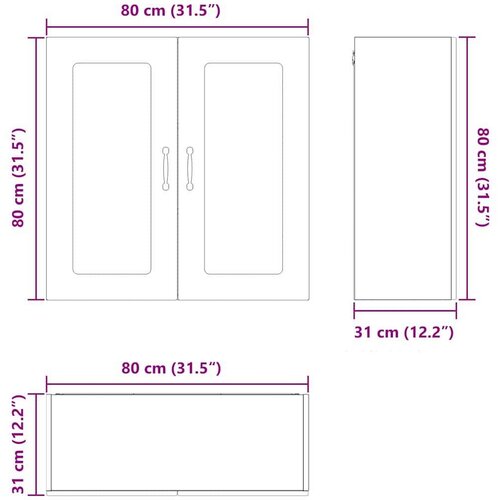 VidaXL Zidni kuhinjski ormarić s policom Betonski sivi 80 x 31 x 80 cm Slike