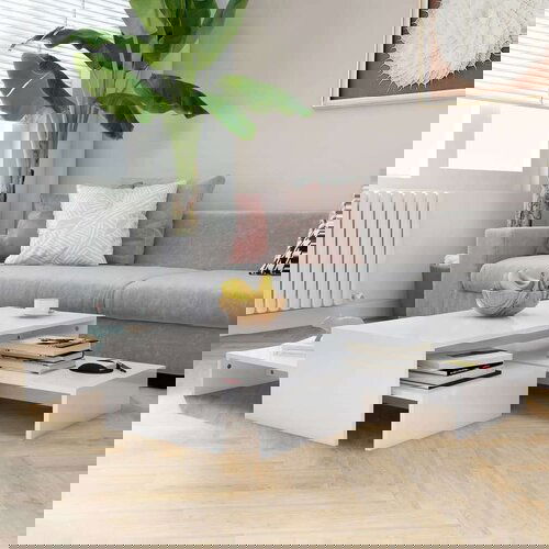  Set uklapajućih stolića za kavu sjajni bijeli 100x100x26 5 cm Cene