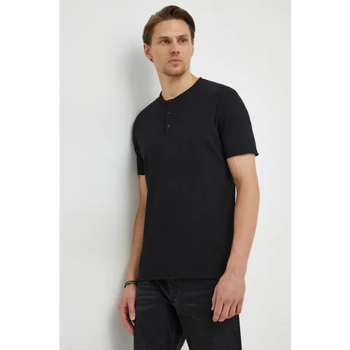 Sisley Pamučna majica za muškarce, boja: crna, bez uzorka