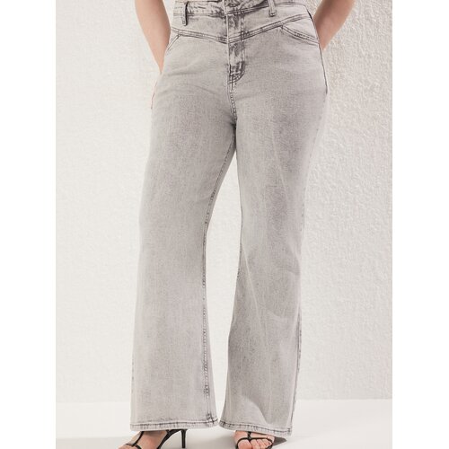 Trendyol Ženske pantalone TBBSS24CJ00003, Sive Cene