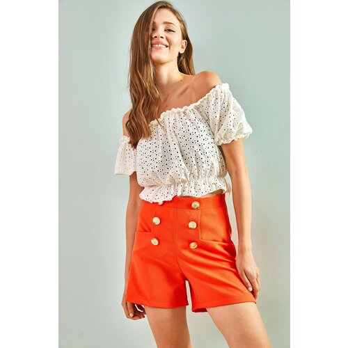 Bianco Lucci shorts - Orange - High Waist Cene