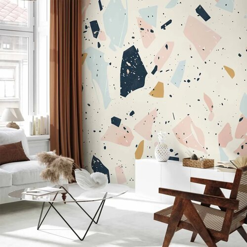 Foto tapeta - Terrazzo with Large Scaled Stones in Subdued Colors 98x70 Samoljepljiva Cene