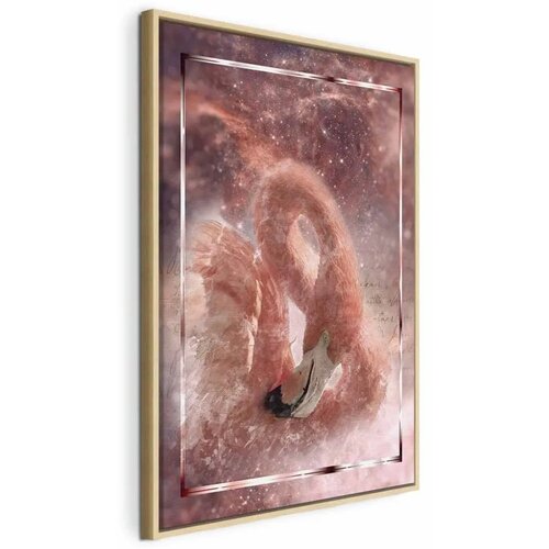  Slika - Space Flamingo (1 Part) Vertical 80x120 U prirodnom drvenom okviru Cene