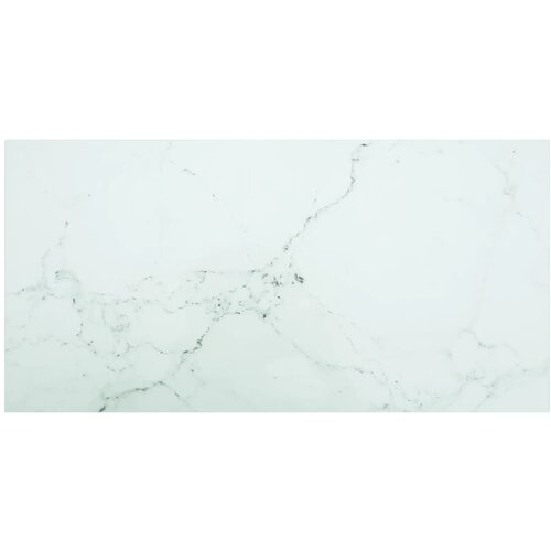 vidaXL Mizna plošča bela 100x50 cm 6 mm kaljeno steklo z marmorjem Cene