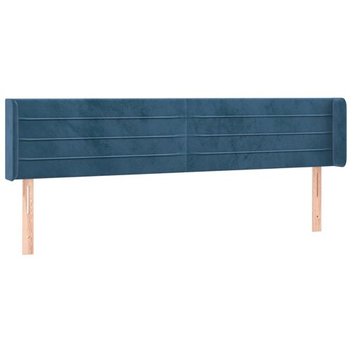 VidaXL Vzglavje z u&amp;scaron;esi temno modro 203x16x78/88 cm žamet, (20953970) Slike