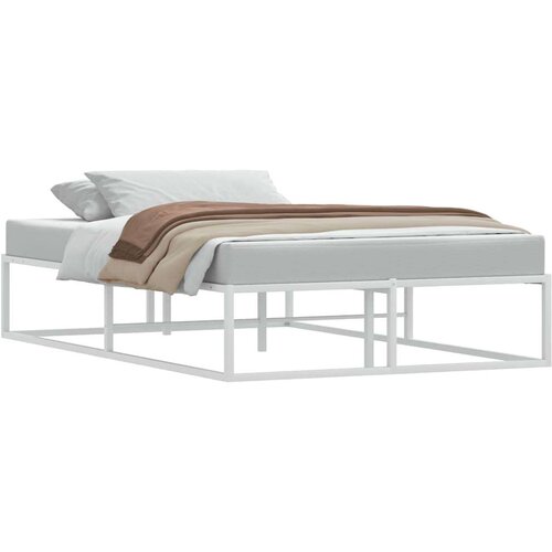 VidaXL Okvir kreveta bez madraca Bijeli 120x200 cm Metalni Slike