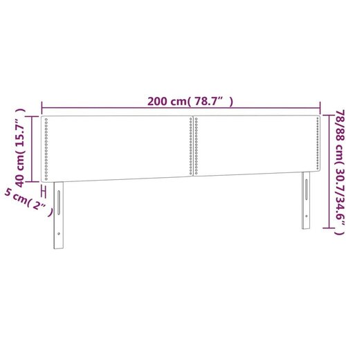  Uzglavlja 2 kom tamnosiva 100x5x78/88 cm od tkanine Slike