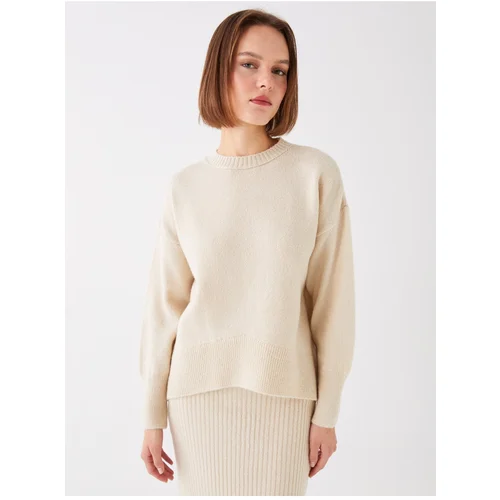 LC Waikiki Women's Crew Neck Straight Long Sleeve Oversized Knitwear Sweater