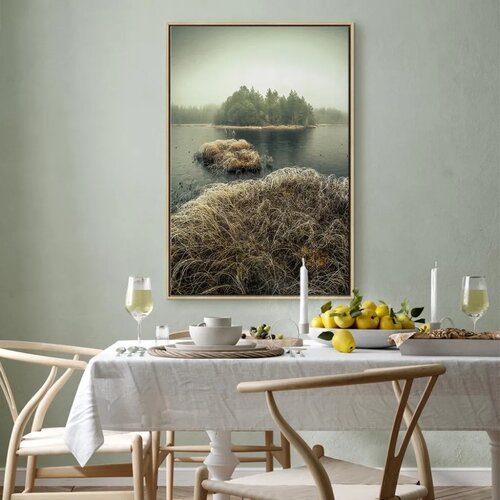  Slika - Autumn in the Wetlands (1 Part) Vertical 40x60 U prirodnom drvenom okviru Slike