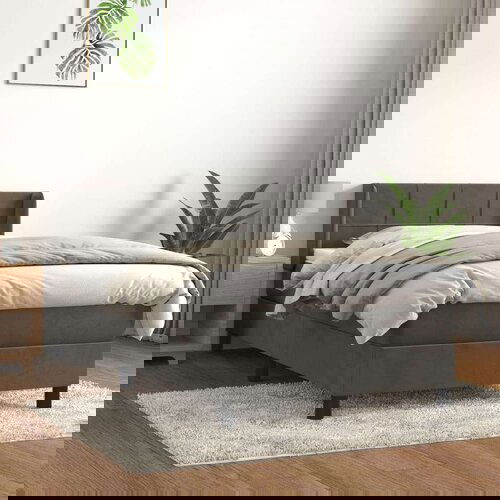 Box spring postelja z vzmetnico temno siv 90x190 cm žamet, (20724827) Cene
