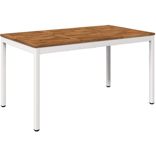 vidaXL Stol za večeru u vrtu Prirodna i bijela 141 x 80 5 x 75 cm - Prirodna i bijela 141 x 80 5 x 75 cm Cene