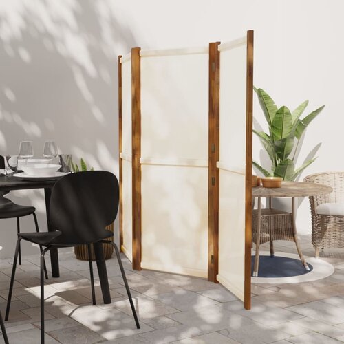 vidaXL Sobna pregrada s 3 panela krem bijela 210 x 180 cm Cijene