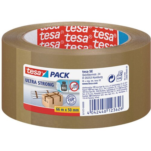Traka ljepljiva 50mm/66m pvc guma ultra strong tesa 57177-00000-11 smeđa Cene