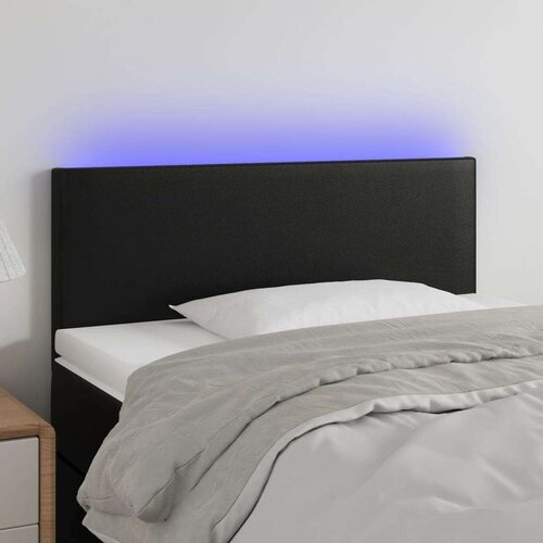vidaXL LED posteljno vzglavje črno 80x5x78/88 cm umetno usnje Cene
