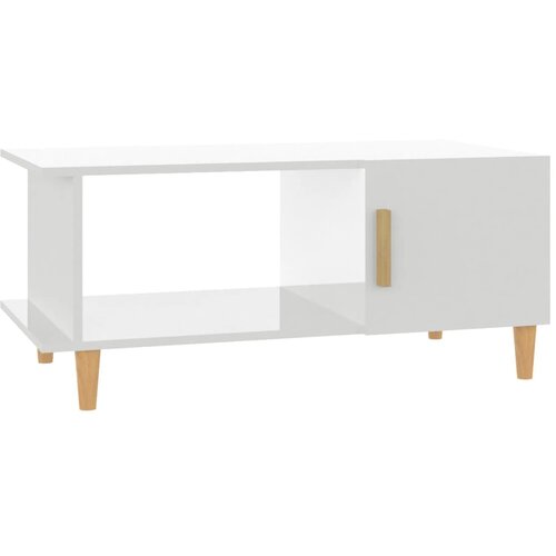 Maison Chic Klubska mizica - kavna mizica - Nizka mizica visok sijaj bela 90x50x40 cm inženirski les, (21752055) Cene