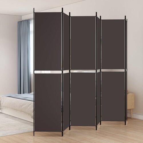 vidaXL Sobna pregrada s 6 panela smeđa 250x220 cm od tkanine Cijene
