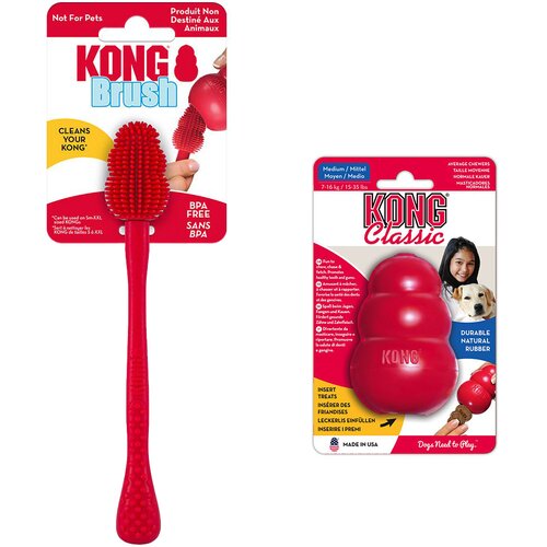  Varčni komplet: KONG Classic + KONG krtača za čiščenje - KONG Classic M (8,5 cm) + krtača za čiščenje S-XXL Cene