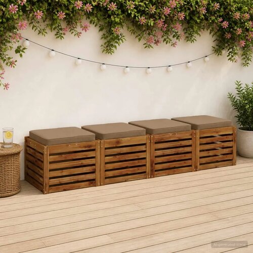  Jastučići za sjedalo od 4 dijela VUGHT 4 pcs 100% poliester - Taupe (poliester) 45 x 45 cm 4 Cijene