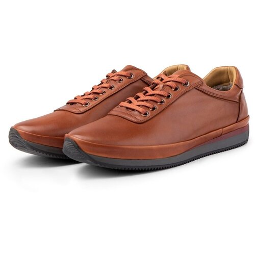 Ducavelli Dynamic Genuine Leather Men's Casual Sneakers - Lace Up - Made In Italy