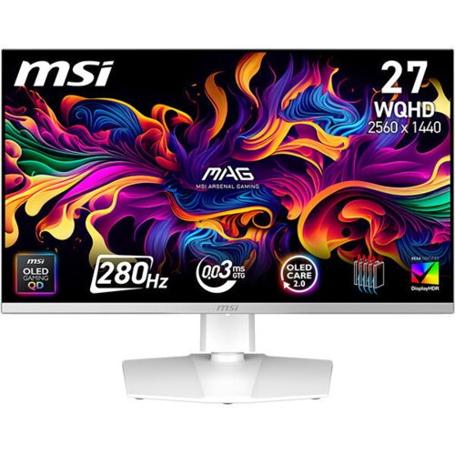 MSI MAG 272QPW QD-OLED X28 računalni monitor 67,3 cm (26.5") 2560 x 1440 pikseli Wide Quad HD Bijelo Cijene