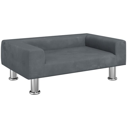 Maison Chic Otro&amp;scaron;ki kavč - Otro&amp;scaron;ki divan - Otro&amp;scaron;ki sedež temno siv 70x45x26,5 cm žamet, (21729577) Slike