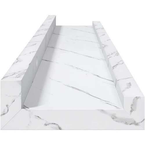  Polica na zidu s policom 4 pcs Bijeli mramor 60 x 9 x 3 cm Slike