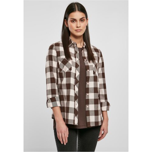 UC Curvy Ladies Turnup Checked Flanell Shirt pink/brown Cene