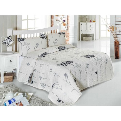  efil - beige, grey greybeigeblack king quilted bedspread set (fr) Cene