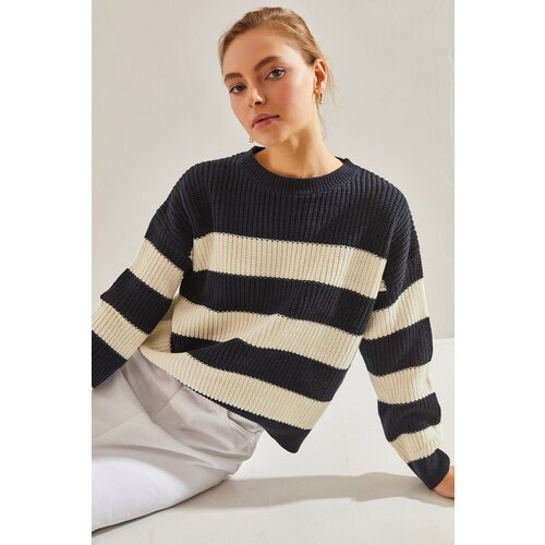 Bianco Lucci Women's Striped Knitwear Sweater Slike