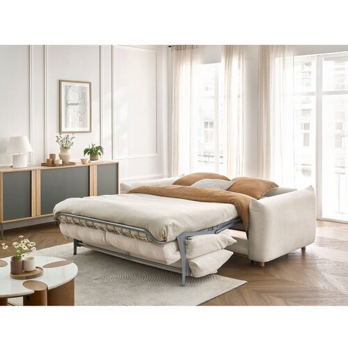 Bobochic Paris Kremno bela raztegljiva sedežna garnitura 214 cm Ernest &amp;ndash; Slike