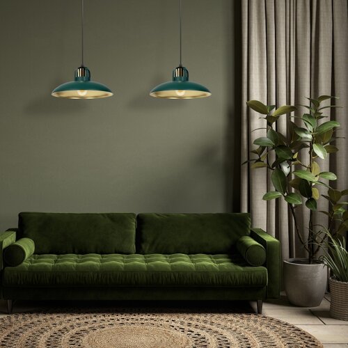  Luster na sajli FELIX 2xE27/60W/230V, zelene boje Slike