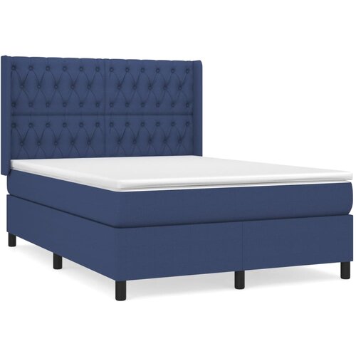 Maison Chic Box spring postelja - Vzmetna postelja z vzmetnico modra 140x200 cm blago SL8380, (21886441) Slike