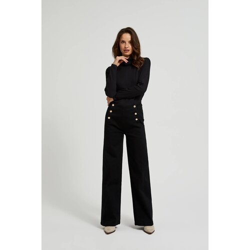 Moodo Women&amp;#039;s jeans with decorative buttons - black Slike
