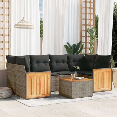 vidaXL 7-dijelni set vrtnih sofa sivi od poliratana Cijene