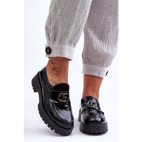Laura Messi Women's Leather Half Shoes with Ornament Black Rosefalls Cene