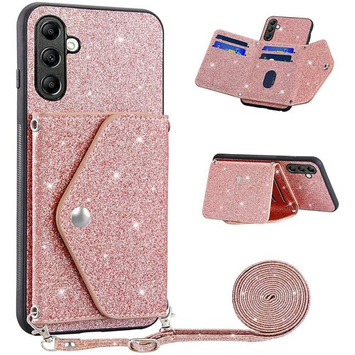 INORCO Za Samsung Galaxy A24 4G Nosilec kartice Telefon Shell Kickstand PU usnje+TPU ovitek za telefon, (22033192) Slike