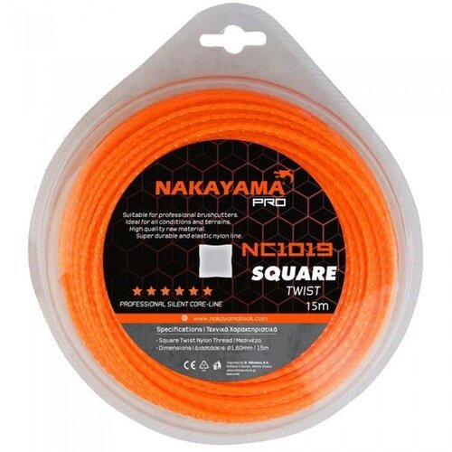 Nakayama pro najlonske niti za trimer square twist 15m x 1.6mm Slike