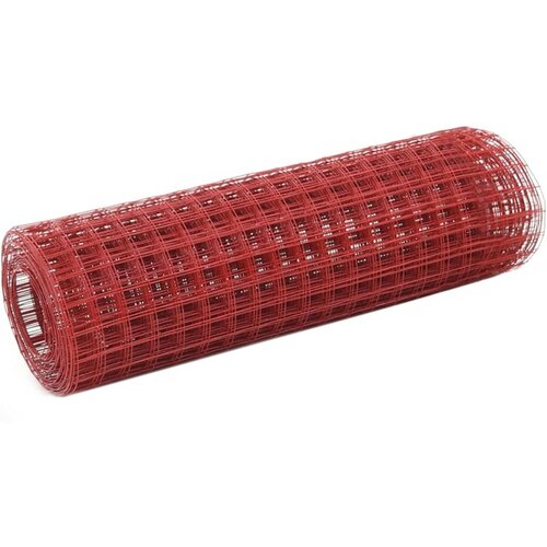 vidaXL Zicna mreza za ograjo jeklo s PVC oblogo 25x0,5 m rde Cene