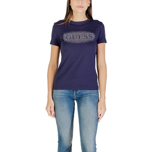 Guess Majice s kratkimi rokavi INGRID SS T-SHIRT V5YI08 J1314 Modra Slike