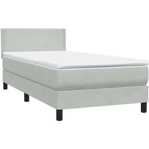 vidaXL Box Spring krevet s madracem svijetlo sivi 90x220 cm bar&scaron;un Cijene